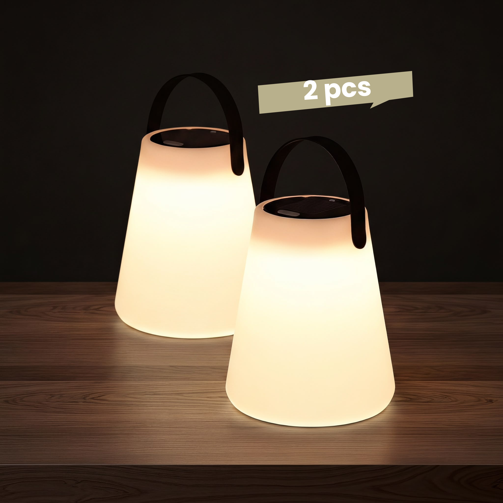 2 pcs solar table lamp - Conical