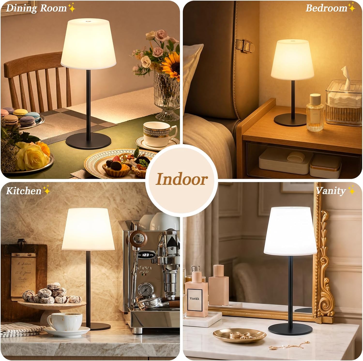 Solar Rechargeable Bedside Table Lamp | 8 Color RGB Night Light with Remote Control