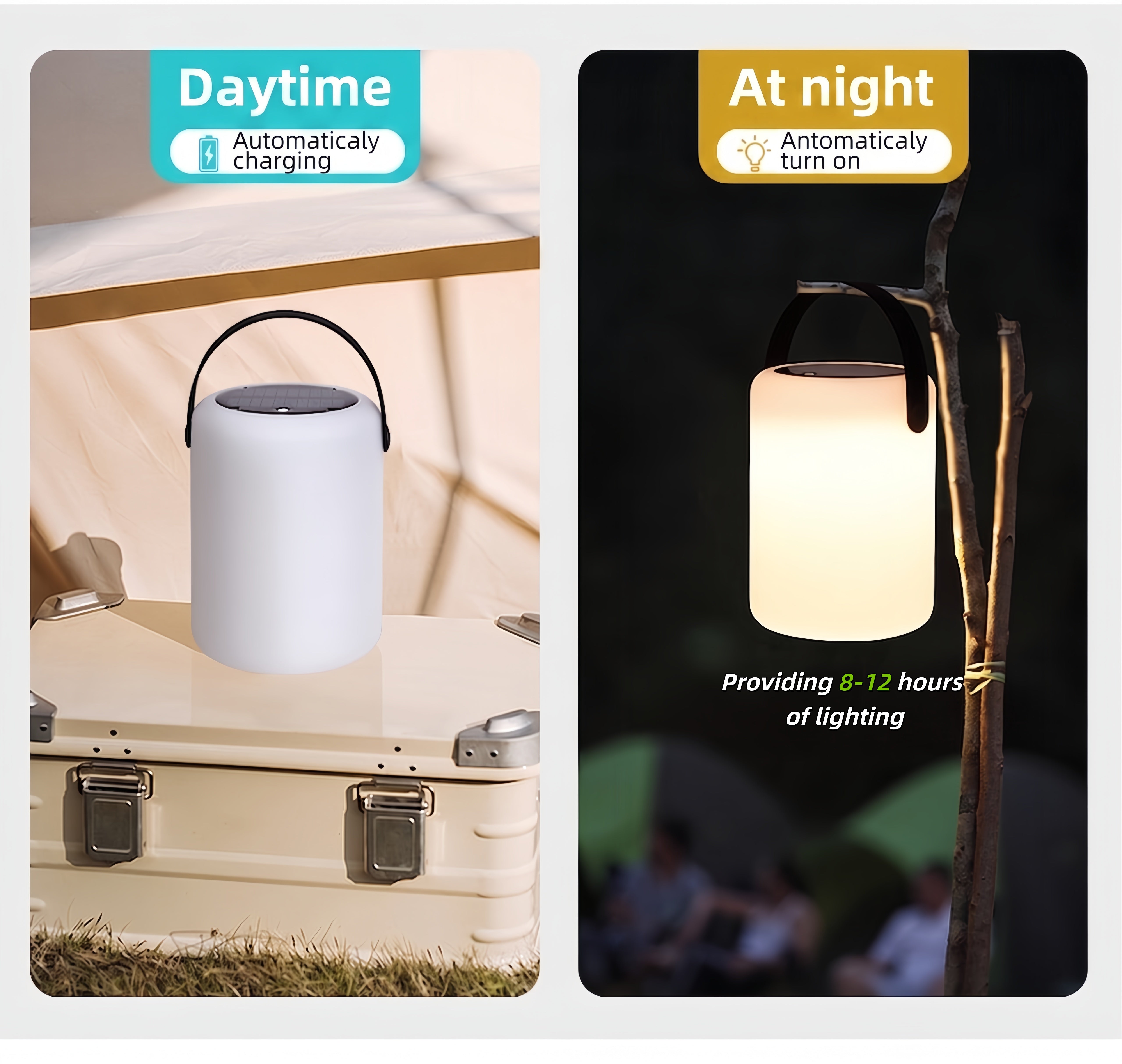 Solar table lamp - Cylindrical