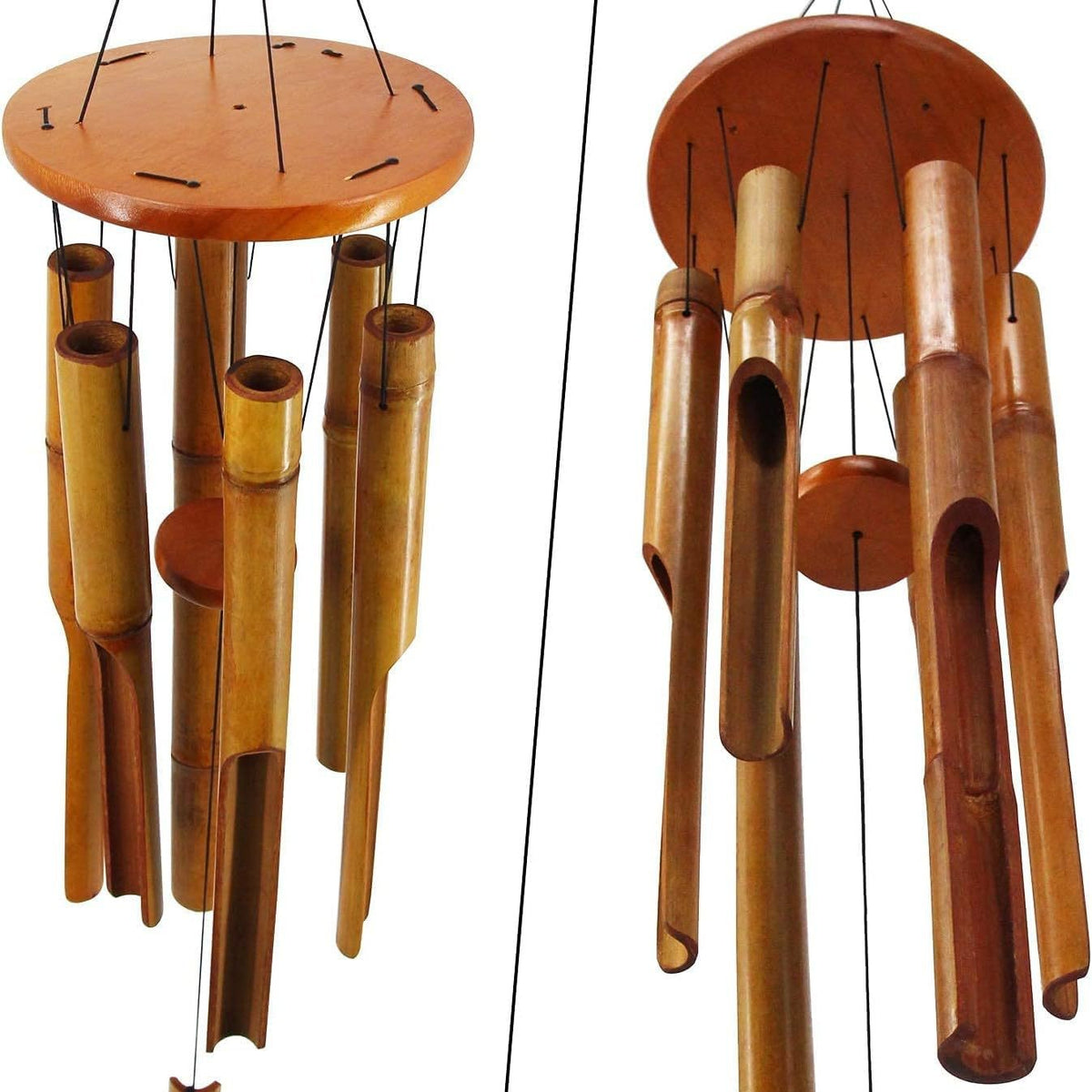 Natural Bamboo Wind Chime Outdoor Handcrafted