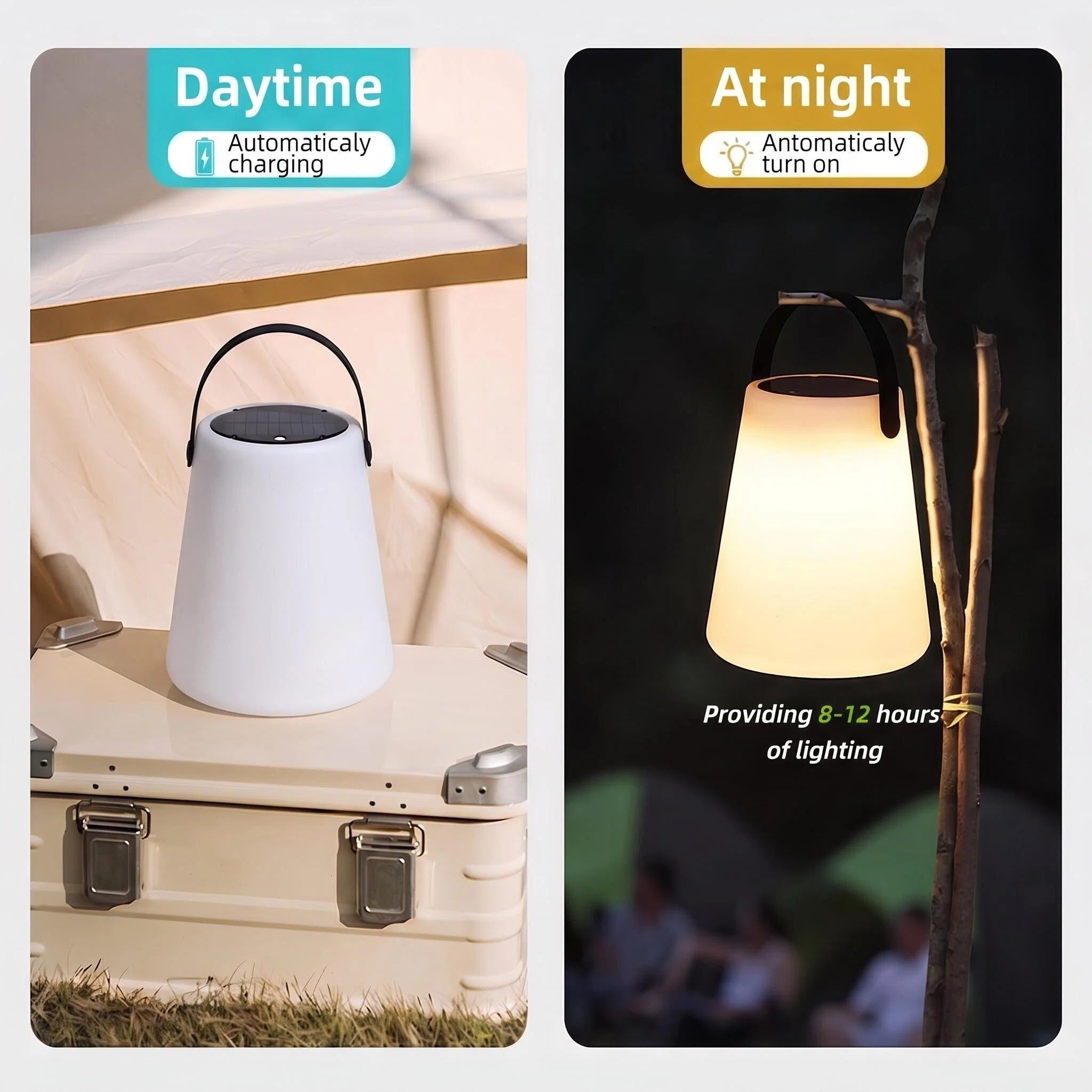 2 pcs solar table lamp - Conical