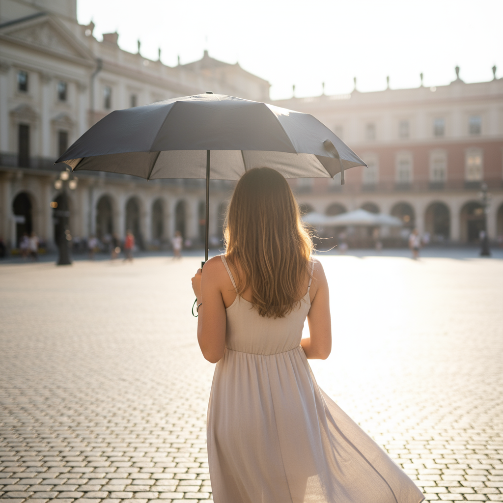 Green - RPET folding umbrella-eco-friendly, lightweight, and durable - The green shield umbrella