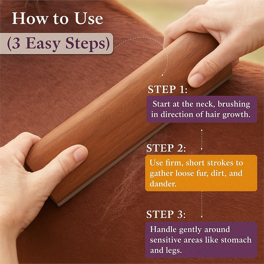 Deshedding Grooming Tool | Horse Brush for Horse Grooming Kit | Effective Pet Hair Removal Tool for All Hair Types | 7.8-inch Curry Comb & Shedding Brush | The Ultimate Grooming Companion