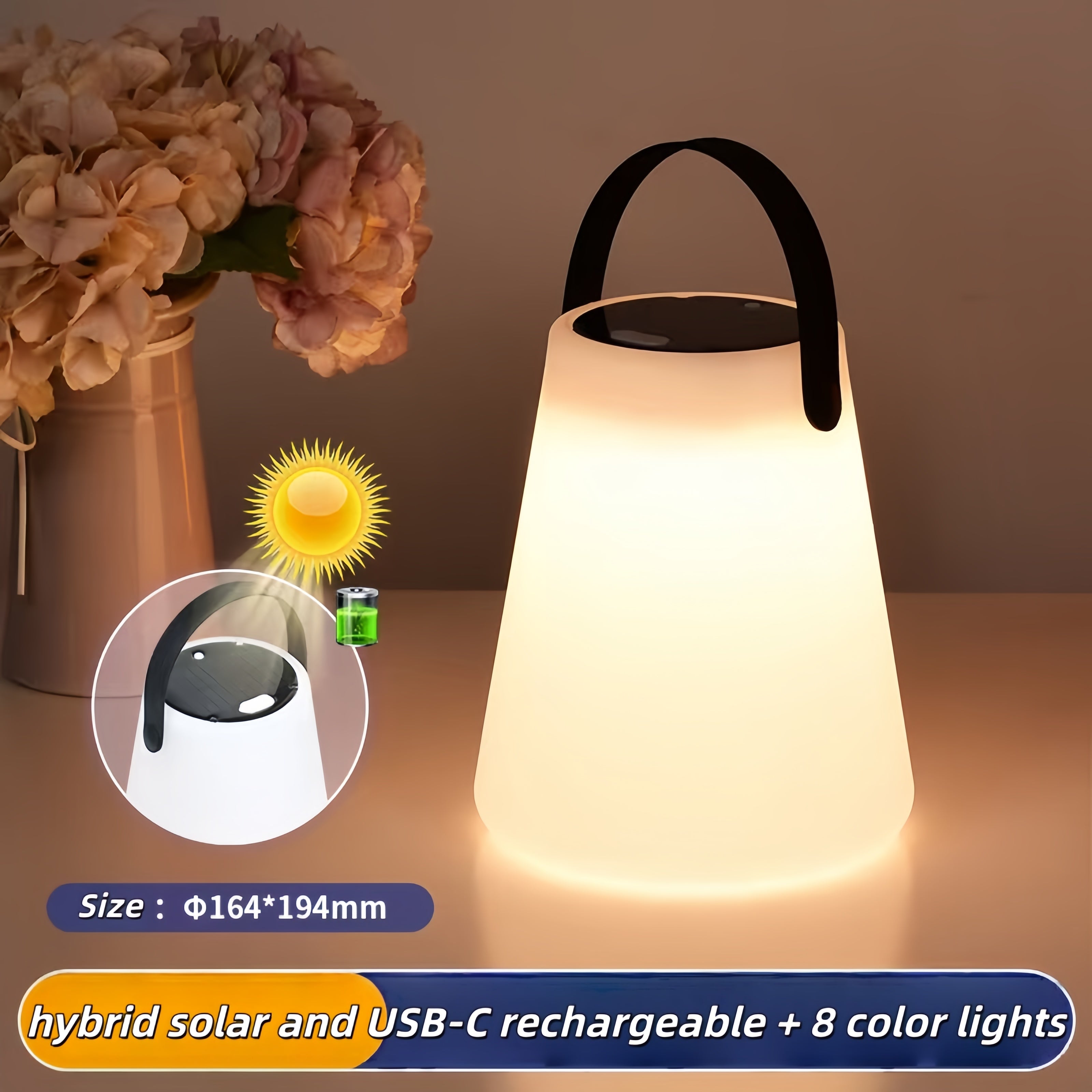 2 pcs solar table lamp - Conical