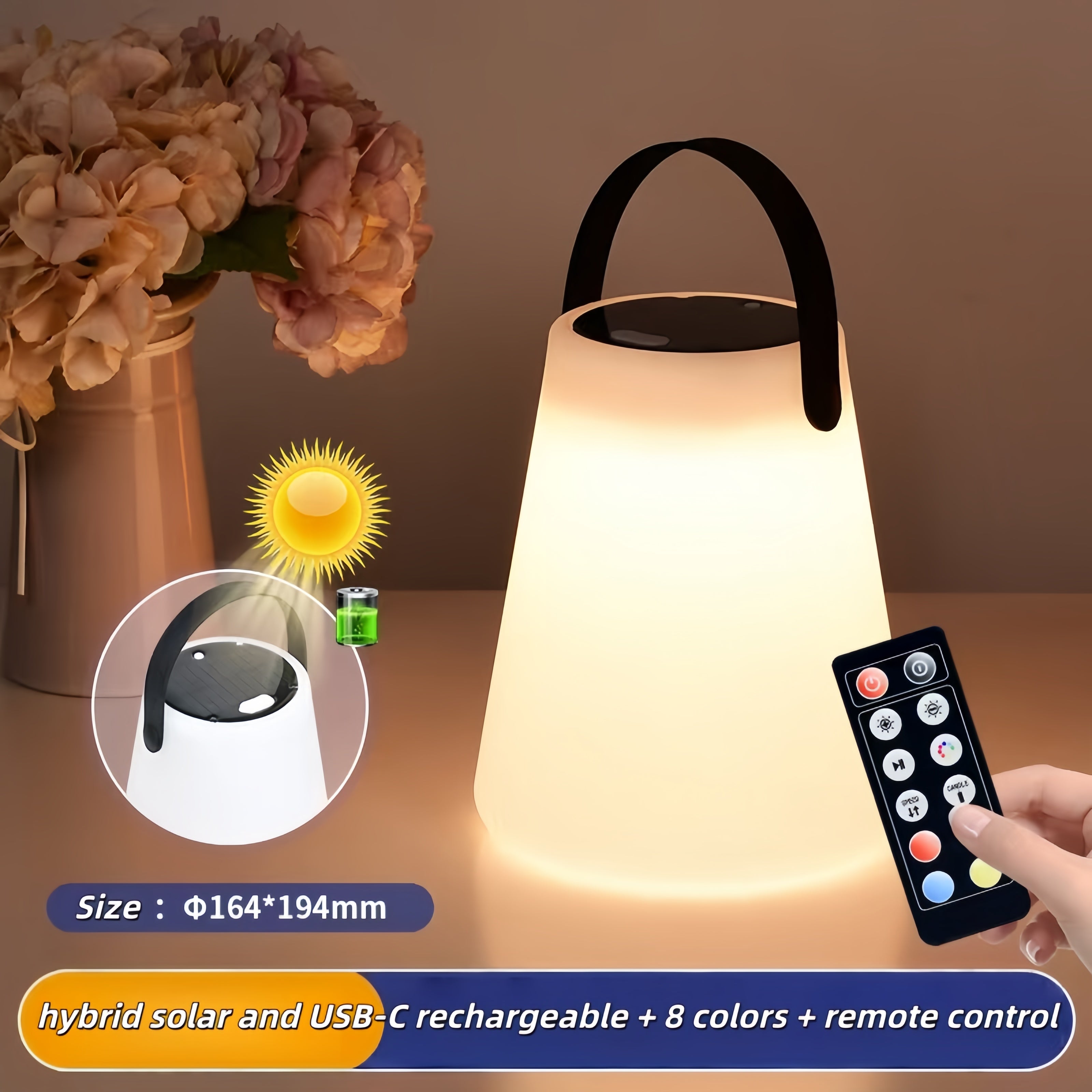 2 pcs solar table lamp - Conical