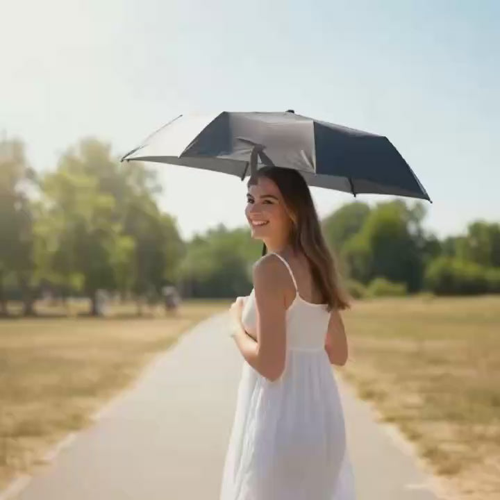 Green - RPET folding umbrella-eco-friendly, lightweight, and durable - The green shield umbrella