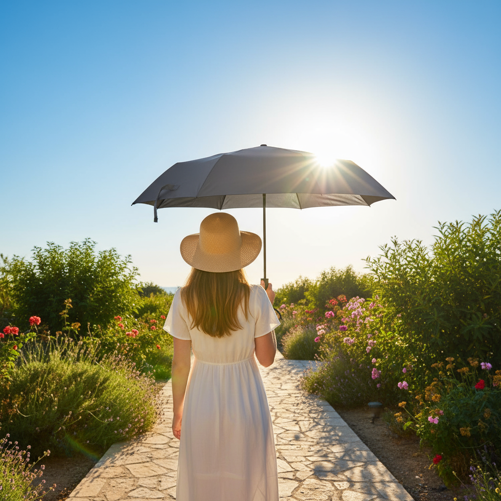 Green - RPET folding umbrella-eco-friendly, lightweight, and durable - The green shield umbrella
