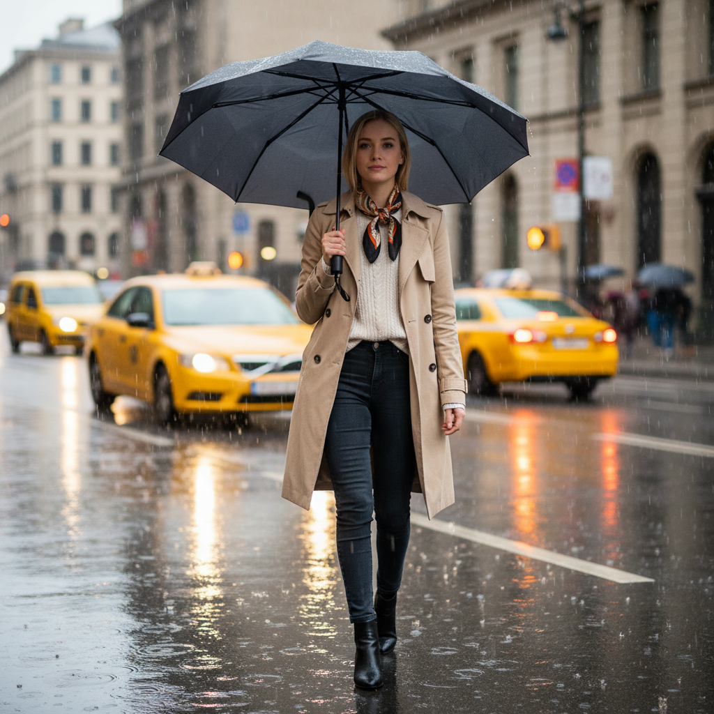 Green - RPET folding umbrella-eco-friendly, lightweight, and durable - The green shield umbrella